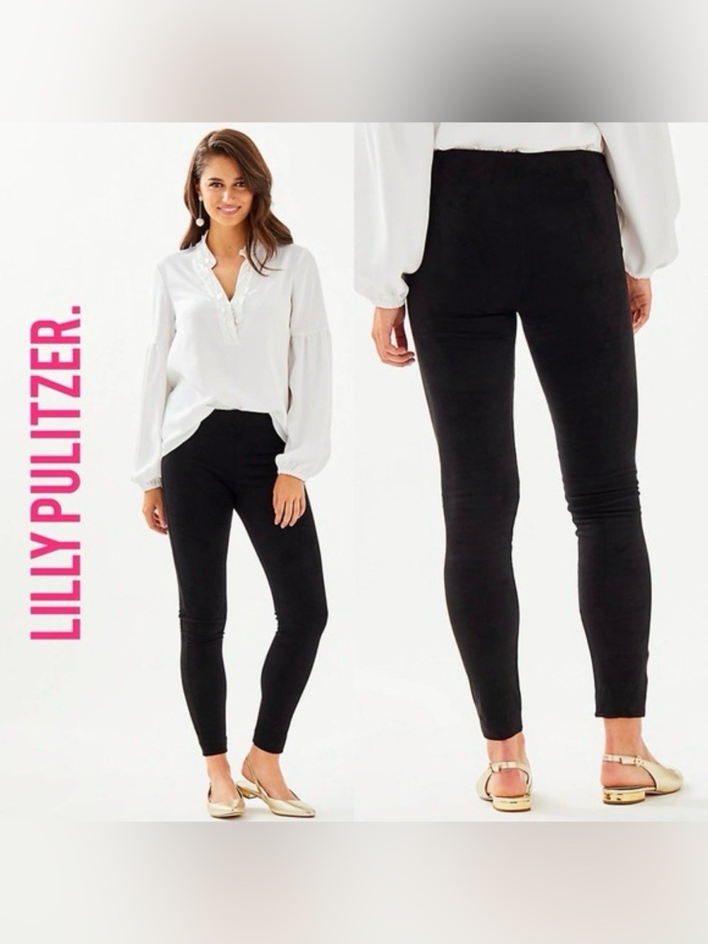 Lilly Pulitzer Anika Suede Leggings Size 10